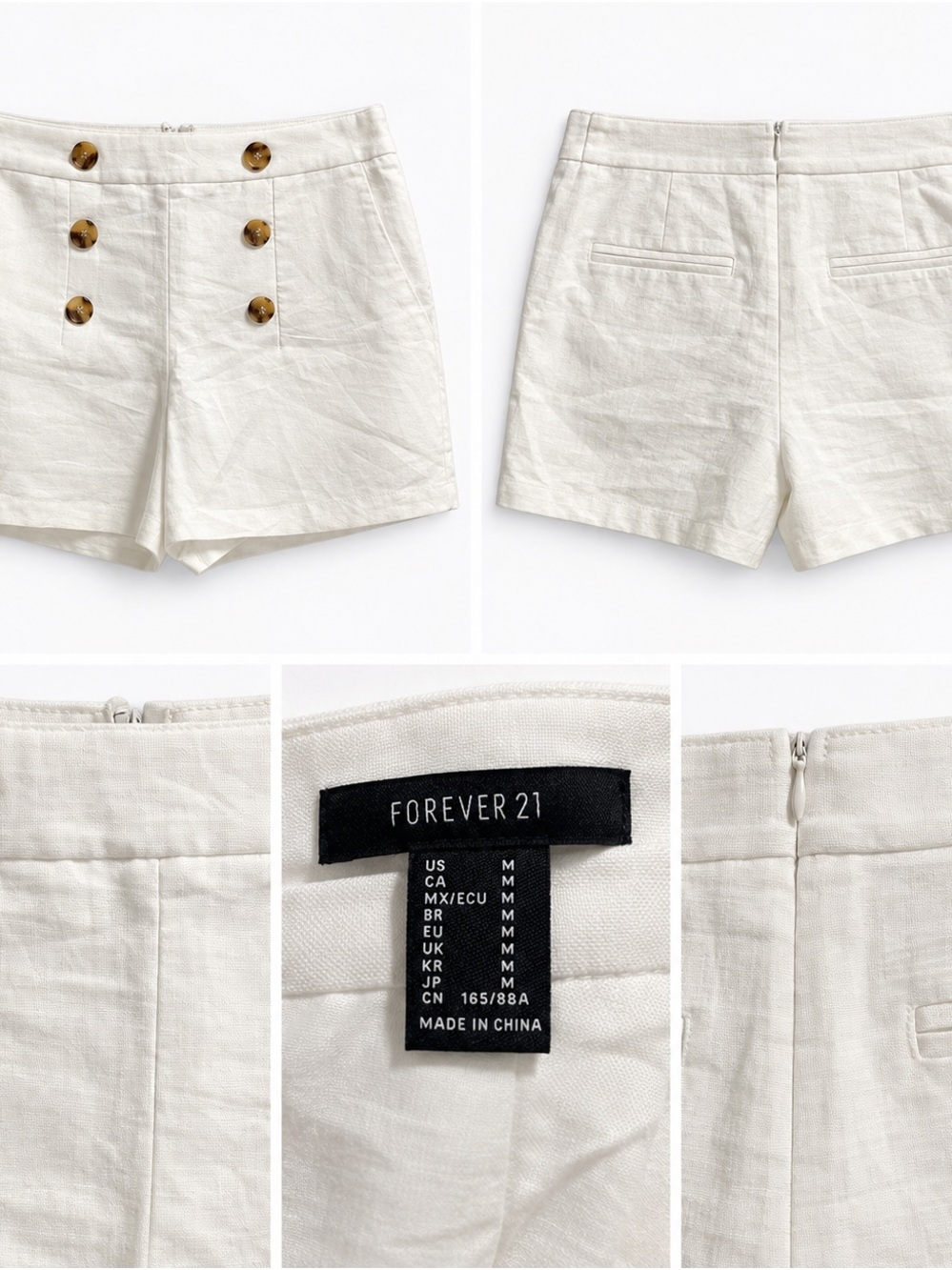 Forever 21 Cream High-Rise 100% linen